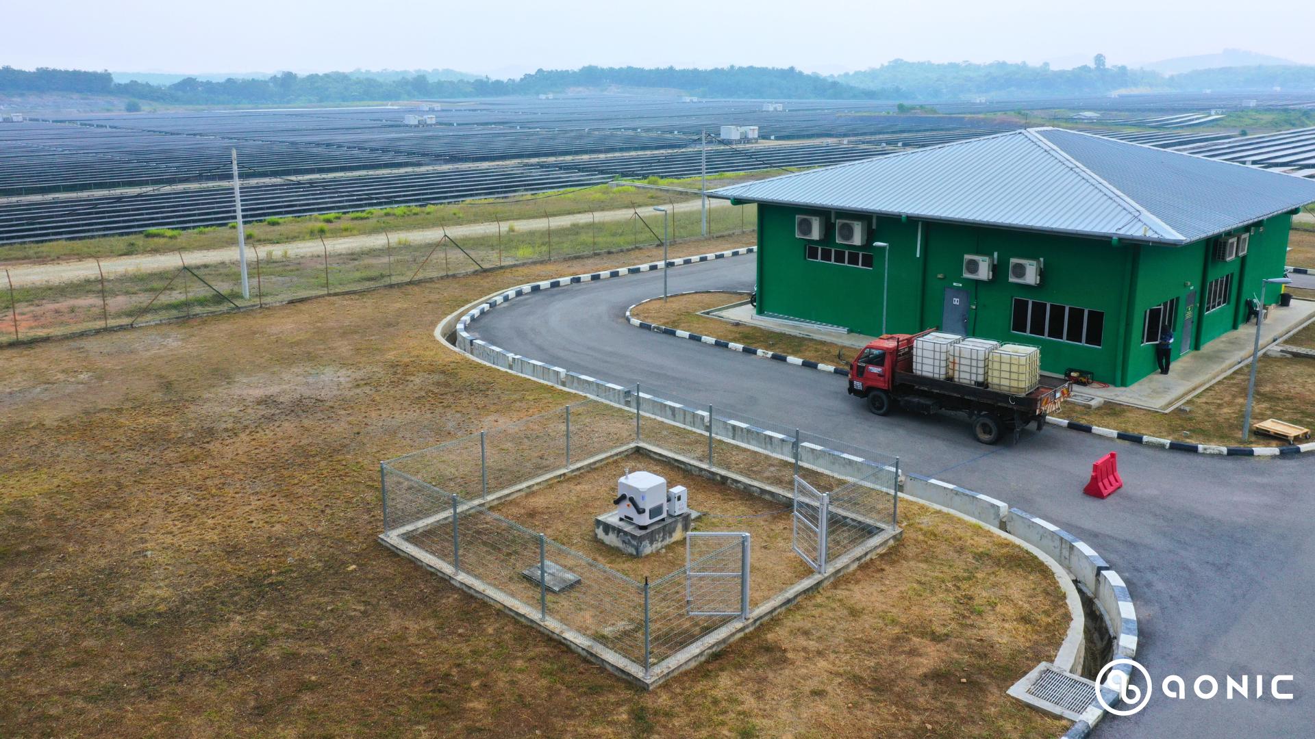 DJI Dock operating in solar farm