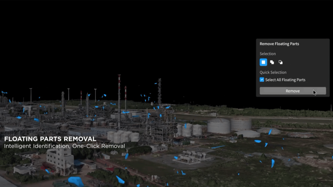 DJI Modify removing floating parts in 3D Model