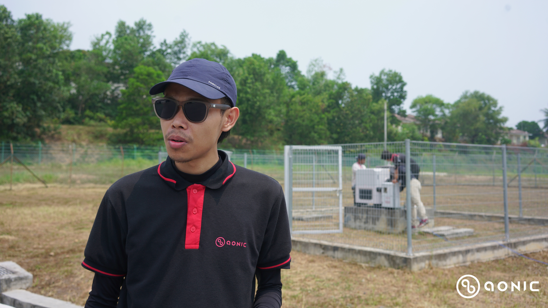 Hazim Sabri explaining about the benefits of DJI Dock in solar farm